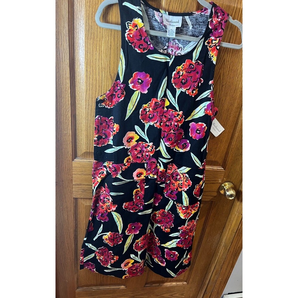 Westbound Petites Linen Blend Dress Women's Size PS Tropical Summer Sleeveless